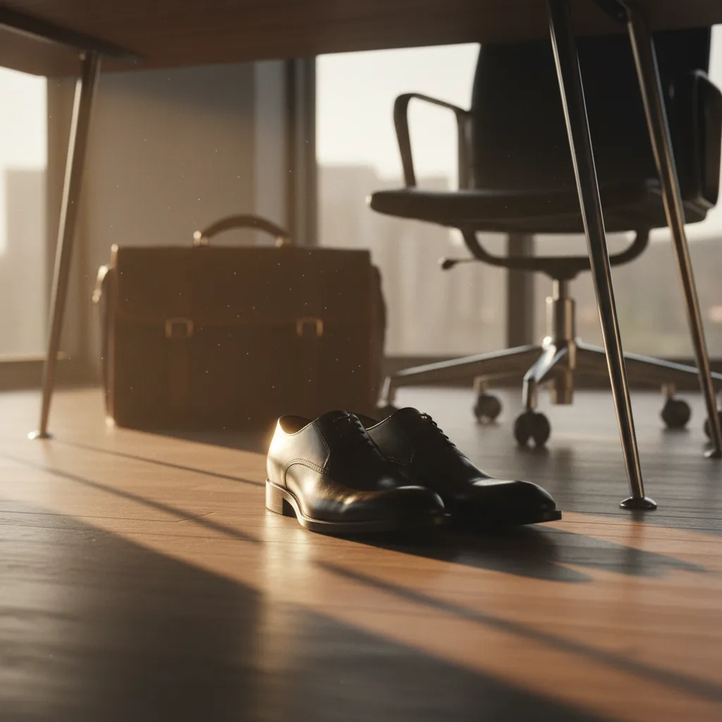 Souliers habillés posés sur bureau