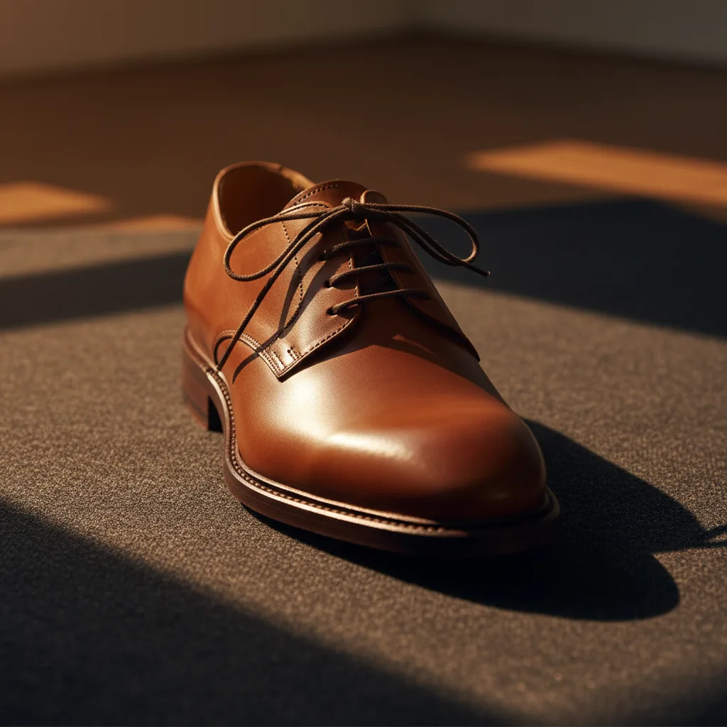 Derby en cuir marron laçage ouvert